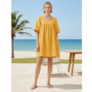 Three Graces Sofia Cotton Poplin Sundress 2 Yellow NEW